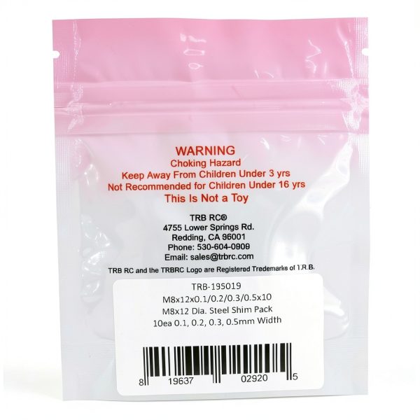 M8x12mm Steel Shim Pack TRB RC Industrial Slotted Shims-1