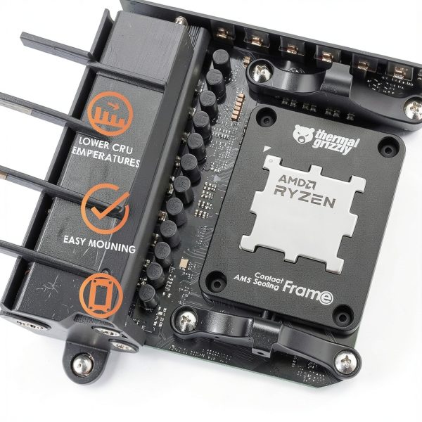 Thermal Grizzly AM5 Contact Frame for Ryzen 7000 CPUs Aluminum Black-1