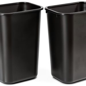 Rubbermaid Commercial Deskside Plastic Wastebasket 7 Gal Black-0