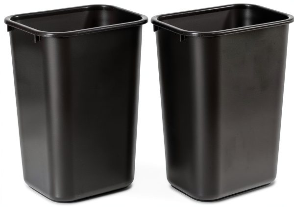 Rubbermaid Commercial Deskside Plastic Wastebasket 7 Gal Black-0
