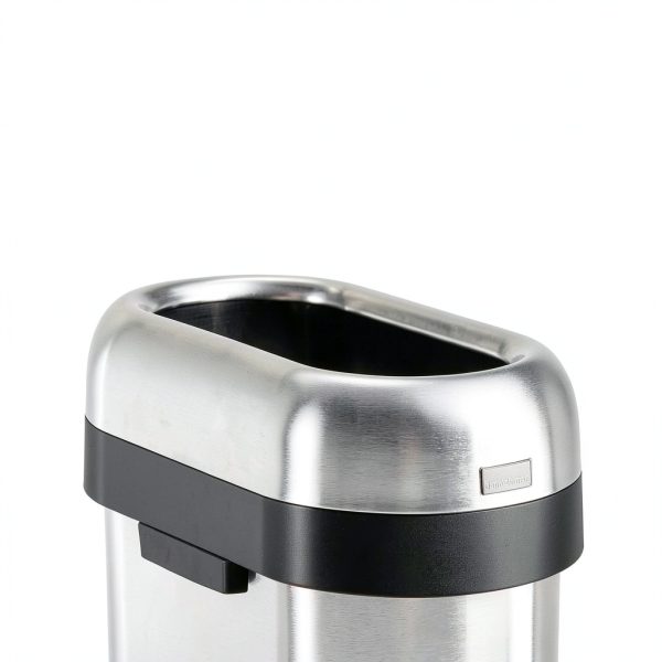 simplehuman 50L Slim Open Top Trash Can Brushed Stainless Steel-4
