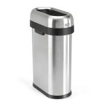simplehuman 50L Slim Open Top Trash Can Brushed Stainless Steel-0