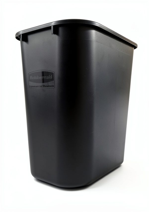 Rubbermaid Commercial Deskside Plastic Wastebasket 7 Gal Black-1