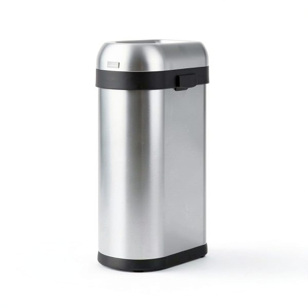 simplehuman 50L Slim Open Top Trash Can Brushed Stainless Steel-5