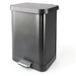 Glad Stainless Steel Step Trash Can 13 Gallon Pewter Odor Protection-0
