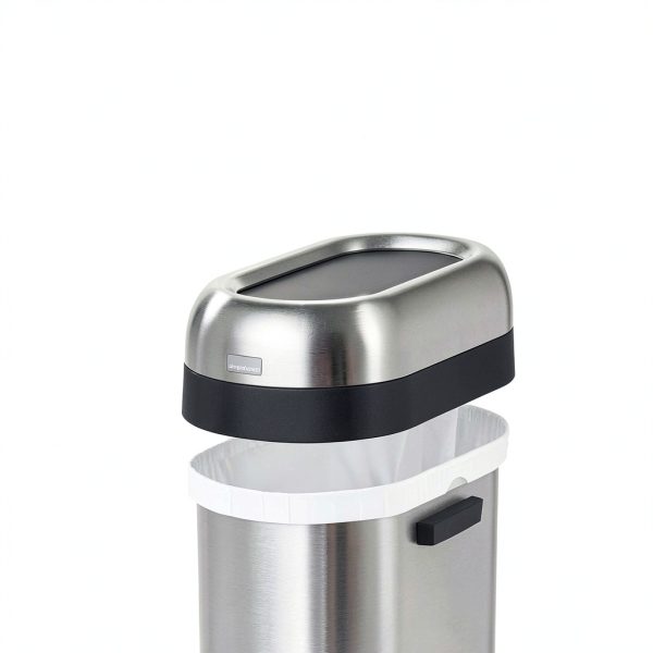 simplehuman 50L Slim Open Top Trash Can Brushed Stainless Steel-6